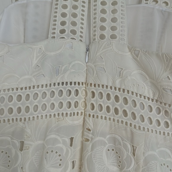 J. Crew Collection Ivory Austrian Eyelet Lace Midi Dress - Picture 13 of 15